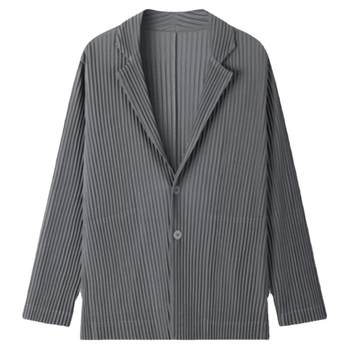 ຂະບວນການ folding pleated ຍີ່ປຸ່ນ HPJD401 pleated ຊຸດ jacket ຊຸດຜູ້ຊາຍທີ່ມີໂຄງສ້າງສູງ