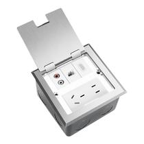 TERIUX multimedia flat-turn floor plug stage audio audio cannon mother high-definition Internet phone five-hole floor plug