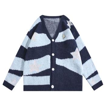 BOYUE ຜ້າໄຫມກະໂດດແບບ trendy deer plush sweater sweater cardigan Japanese casual ໃສ່ເສື້ອກັນໜາວອຸ່ນ