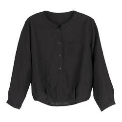 New Bloom 632 Flowers/Juvenile Pi Shirt 2024 Literary Commuting French Linen Black Long Sleeve Versatile Shirt