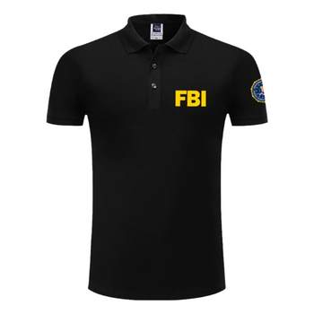 FBI US ຕົວແທນ FBI ຮູບເງົາໂທລະທັດຊຸດເສື້ອໂປໂລຜູ້ຊາຍແລະຜູ້ຍິງແຂນສັ້ນ t-shirt lapel ເຄິ່ງແຂນ