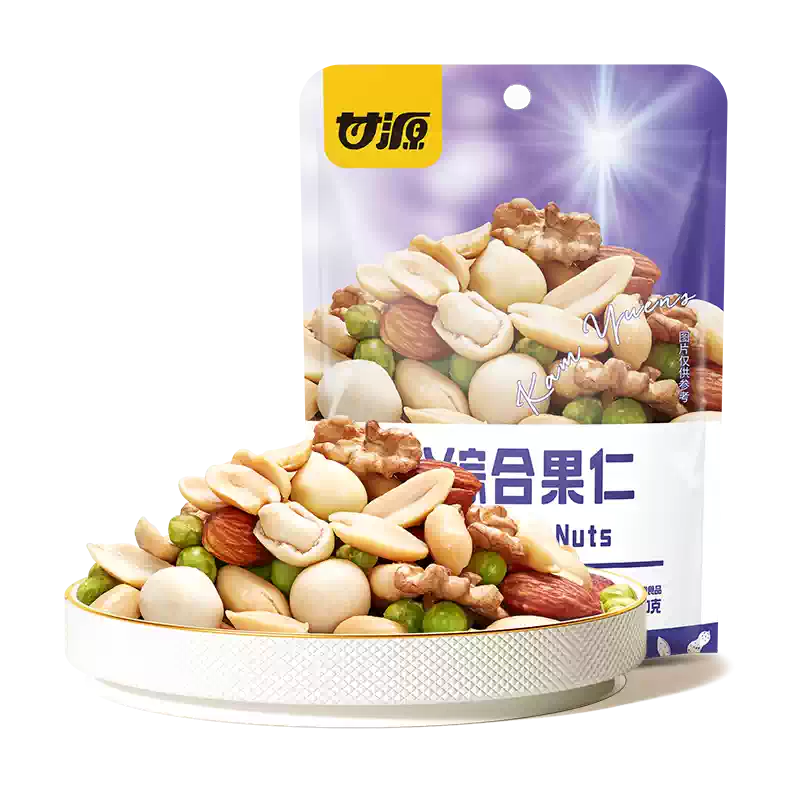 使用坚果 甘源综合果仁400g独立小包装每日豆果与果仁组合非油炸健康零食-Taobao