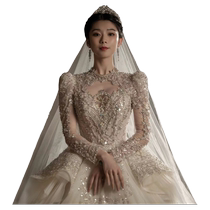 (Tender Paris) Wedding Dress 2024 New Bride French Haute Couture Luxurious Heavy Industry Trailing Welcome Yarn Palace Style Summer