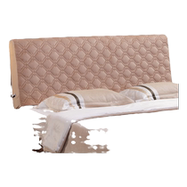 Bedside cover soft-packed thick elastic thickened sponge bedside backrest cover Nordic style curved all-inclusive purple cotton