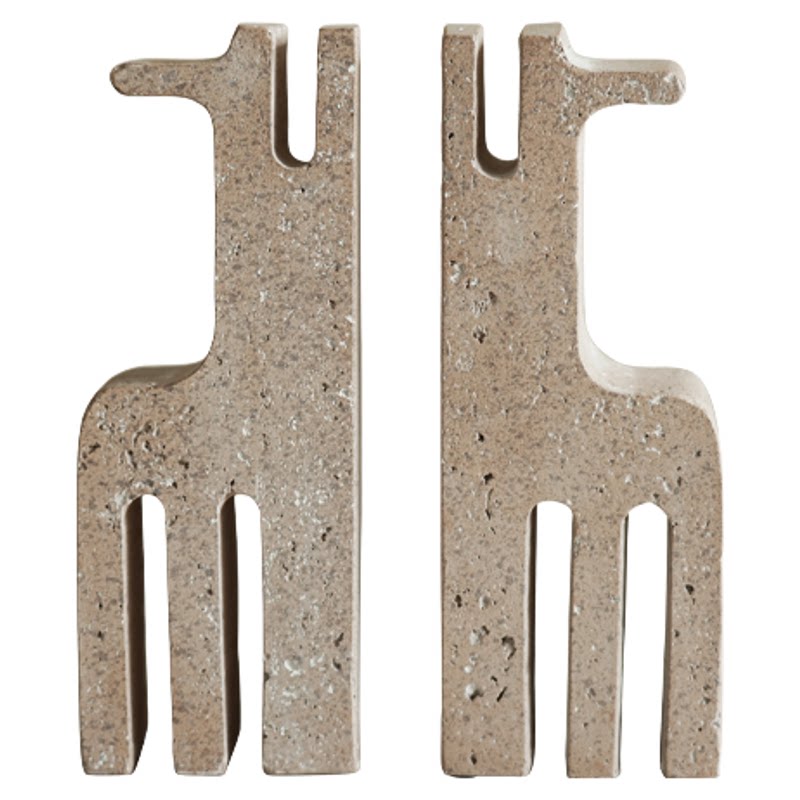 Wabi-sabi style resin imitation travertine bookend creative bookends