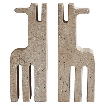 Wabi-sabi style resin imitation travertine bookend creative bookends