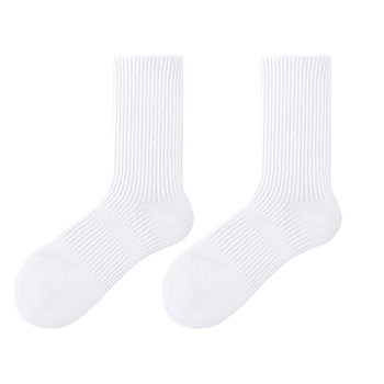 Menxx White Socks Men's Long Socks Pure Cotton Thickened Towel Bottom Mid-Calf Sports Autumn and Winter Pure Black Long Socks Men