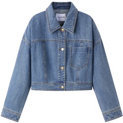 PEACEBIRD Lyocell Denim Short Jacket ຜູ້ຍິງ 2024 Spring New Design Temperament Washed Retro Jacket