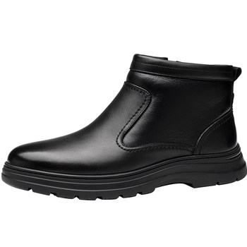 New style men's leather boots, business casual high tops
