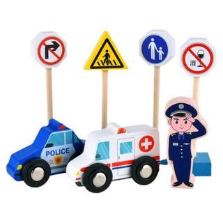 Traffic sign traffic light toy building blocks