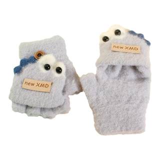 婴儿手套冬季保暖厚半指男女宝宝露指翻盖1幼儿3岁小孩可爱儿童