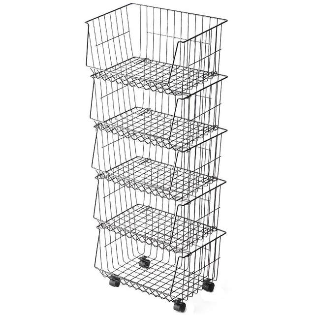 Vegetable basket kitchen rack floor-standing multi-layer fruit and vegetable storage supplies corner mobile snack trolley
