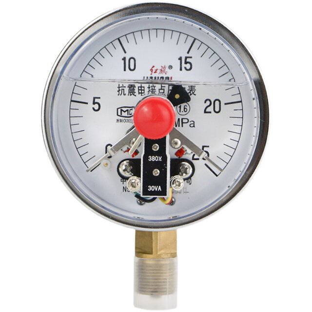 Hongqipian anti-shock hydraulic hydraulic electrical contact pressure gauge