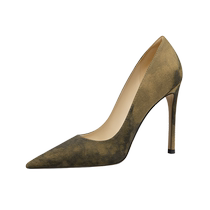 Lily Wei (Yunzhijin) original Chinese style high heels stiletto heels and smudged cheongsam plus size womens shoes 41 to 43