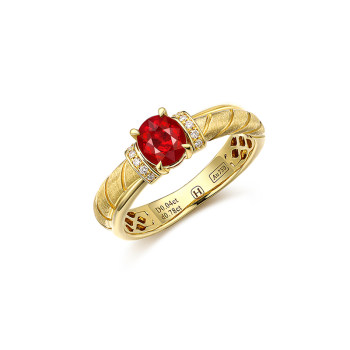 Haifanji 18k gold ruby ring