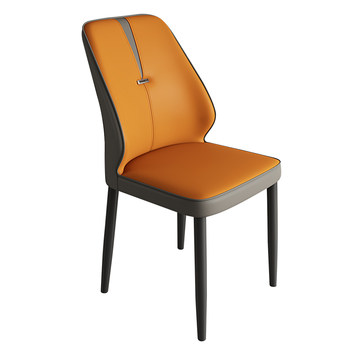 Carbon steel microfiber leather light luxury dining chair with small profit but quick turnover