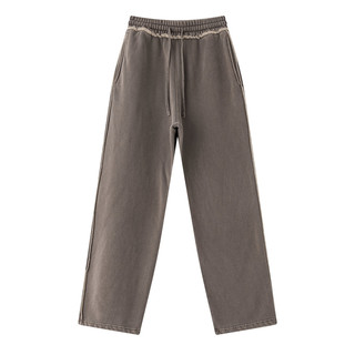 Retro heavyweight washed velvet straight casual trousers for men