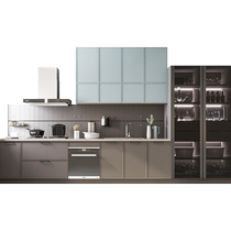 Oppein kitchen cabinets customized quartz stone countertops stove cabinets modern minimalist light luxury integrated cabinets Mu Xiao deposit