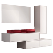 TW Travel Wash Terrace Solid Wood Large Storage Bath Room Cabinet Combination Light Lavish Home LED Mirror Transparent Washbasin