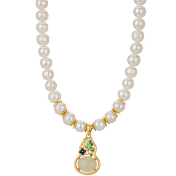 Give mom the fulu gourd pearl necklace for mom
