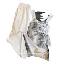 MUEL Original LITTLE FRAGRANT WIND SUIT WOMEN SUMMER 2024 NEW ADVANCED SENSE DESIGN SMALL CROWDLEGGED PANTS TWO-PIECE SET