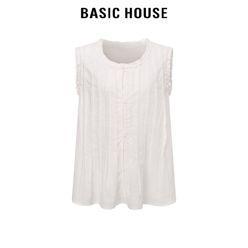 เสื้อกล้ามลูกไม้จับจีบจาก Baijiahao/Basic House ดีไซน์เรียบง่าย หวานละมุน ช่วยลดอายุ ไอเทมแขนกุดสุดฮิตสำหรับฤดูร้อน