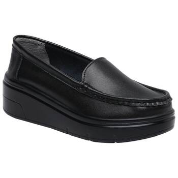 Women's soft sole genuine leather platform shoes with comfortable wedge heel