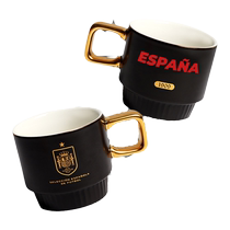Official product of the Spanish national team丨New black and gold color mug ceramic coffee milk water cup tea cup