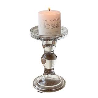 French retro Roman column glass candle holder