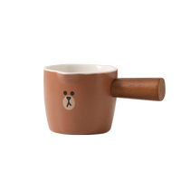 LINE FRIENDS petite tasse à lait pot à lait tasse à mesurer expresso tasse à lait café pot à lait avec poignée en bois tasse once