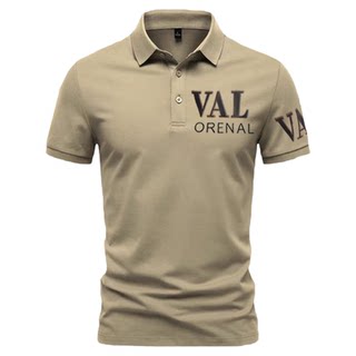 Pure cotton american lapel polo shirt short-sleeved top