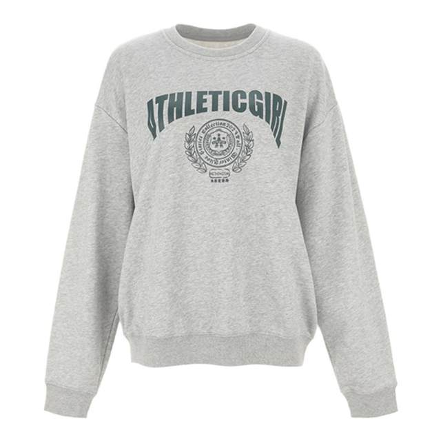 Wanatry sports style logo loose slimming sweatshirt