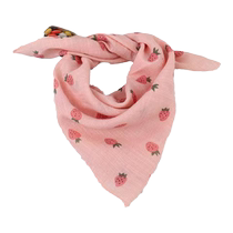Summer neck scarf childrens square scarf cute little strawberry gauze triangle scarf windproof headband for baby girl