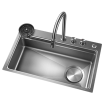 Oaks sus304 stainless steel sink large single-slot kitchen sink home sink vegetable basin under the counter 1710