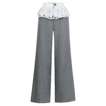 Lefame lafayam 2026 ພາກຮຽນ spring ຄົນອັບເດດ: ໃຫມ່ embroidered trim trousers ບາດເຈັບແລະກາງຂາຍາວຊື່ສໍາລັບແມ່ຍິງກະທັດຮັດ