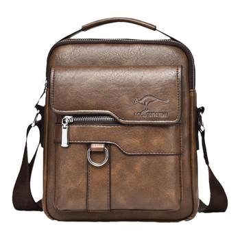 New style men's business briefcase trendy one-shoulder crossbody bag genuine leather texture handbag casual small shoulder bag men's bag