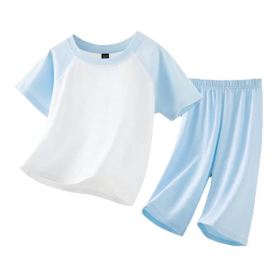 真维斯童装儿童睡衣男童薄款夏季家居服男大童夏款纯棉透气空调服