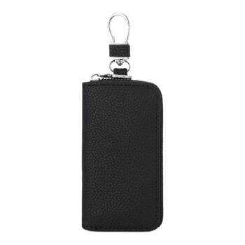 Genuine leather key bag for women 2025 new lychee pattern large-capacity waist-hanging household multi-functional storage zipper key bag