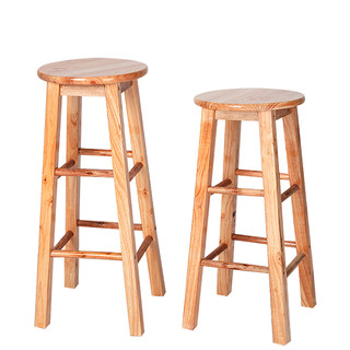 Solid wood high stool Nordic milk tea shop home retro