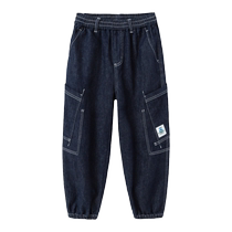 (商场同款)巴拉巴拉男童裤子儿童牛仔裤24春装大童长裤慢跑裤潮