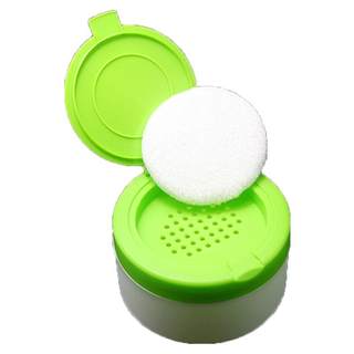 Babypuderdose, spezielle, stachelige hitzequaste, leere box