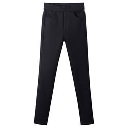 Leggings for small people, spring and autumn women's outer wear, tight-fitting elastic pencil pants, summer thin eight-point pants, small black pants