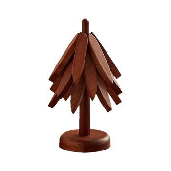 Solid wood creative ornaments acacia wood thermal insulation pad dining table pad