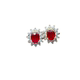Natural pigeon blood red ruby ​​Princess Diana style earrings