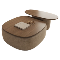 Neville simple modern coffee table walnut color small apartment living room household large and small coffee table combination 2024 new style