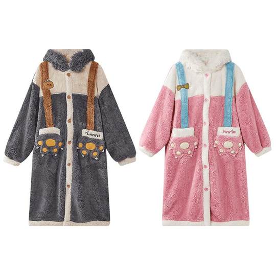 Nutshell Winter Mary Cat Couple Nightgown