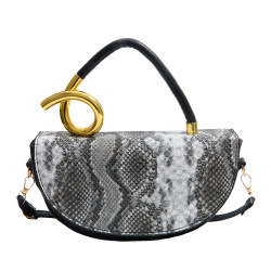 Colorful Snake Pattern Handbag for Women 2026 New Niche Fashion Shoulder Bag Retro Stylish High-End Crossbody Bag