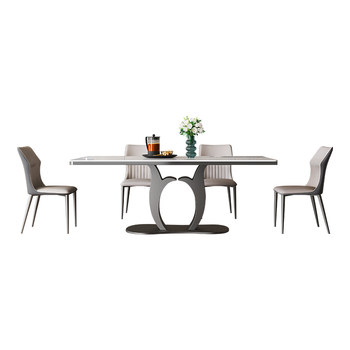 Rock slab dining table household rectangle simple italian style