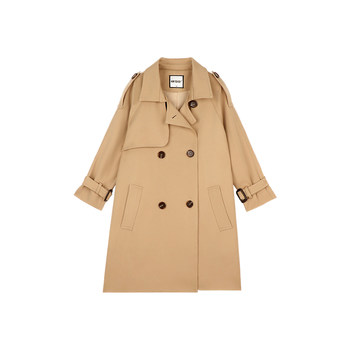 Amybaby girls retro mid-length windbreaker jacket