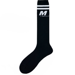 D.M Men's socks Fashion Sweet Striped High Stockings Pure Color Ferry Flowing Bottom Sports Football Fun